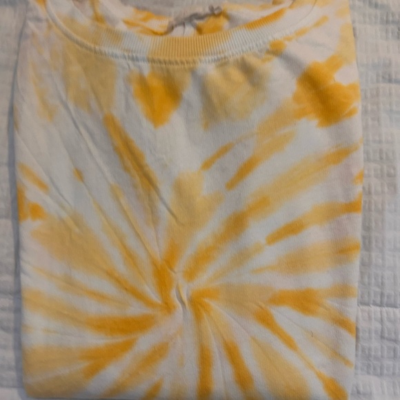 Jane & Delancey Yellow White Tie dye long sleeve t-shirt women’s sz L oversized - Picture 3 of 4